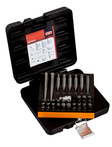 Bit set 32 pcs XZN, Torx, Hex, 30mm, 75mm and 115mm with adapter 10mm drive, in foam