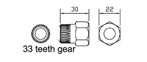 Special socket 22mm x 33H
