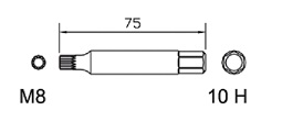 Special bit XZN M8 x 75mm, 10H