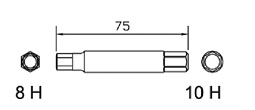 Special bit 8H x 75mm, 10H