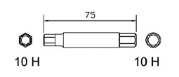 Special bit 10H x 75mm, 10H
