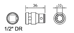 10H Special bit holder, 1/2