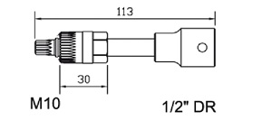 Special socket XZN M10 x 113mm, 1/2
