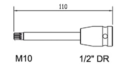 Special socket XZN M10 x 110mm, 1/2