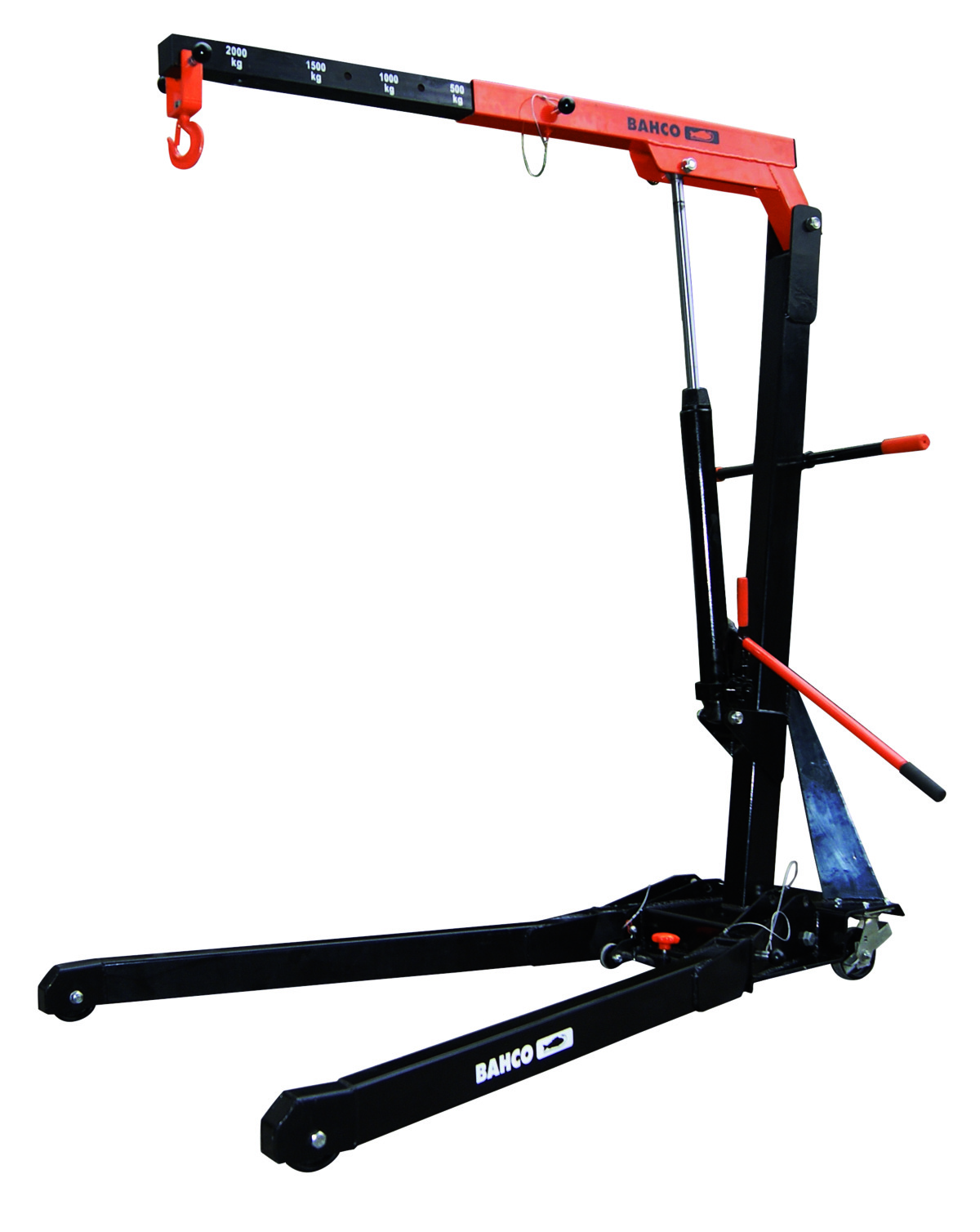 Foldable crane 2T, foldable body four fixed positions of the lifting arm: 2,000, 1,500, 1,000, 500 kg