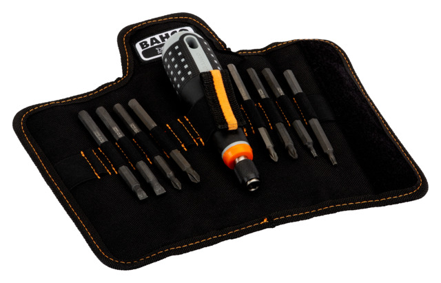 Screwdriver with interchangeable blades 6 pcsPH1/2, PZ1/2, SL5,5/6,5, T10/T15 Ergo