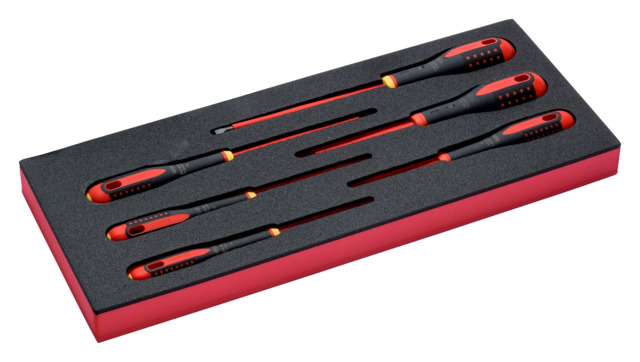 Ergo SLIM electrician screwdrivers set 6pcs Fit&Go 1/3 in foam PH and SL 1000V VDE