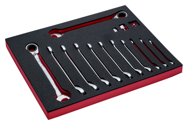 1RM ratcheting wrench set in 2/3 foam 15 pcs