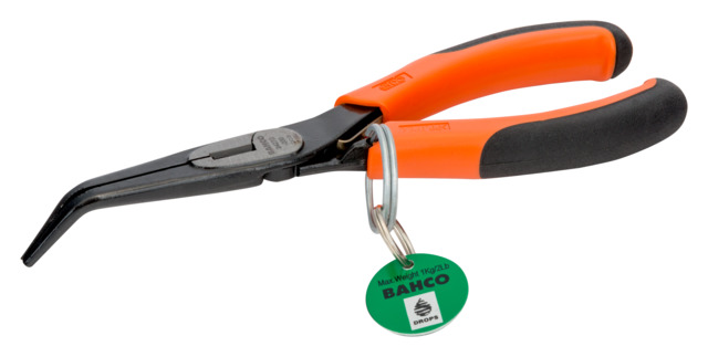 Snipe nose pliers Ergo with 60° bent tip 200mm with safety ring