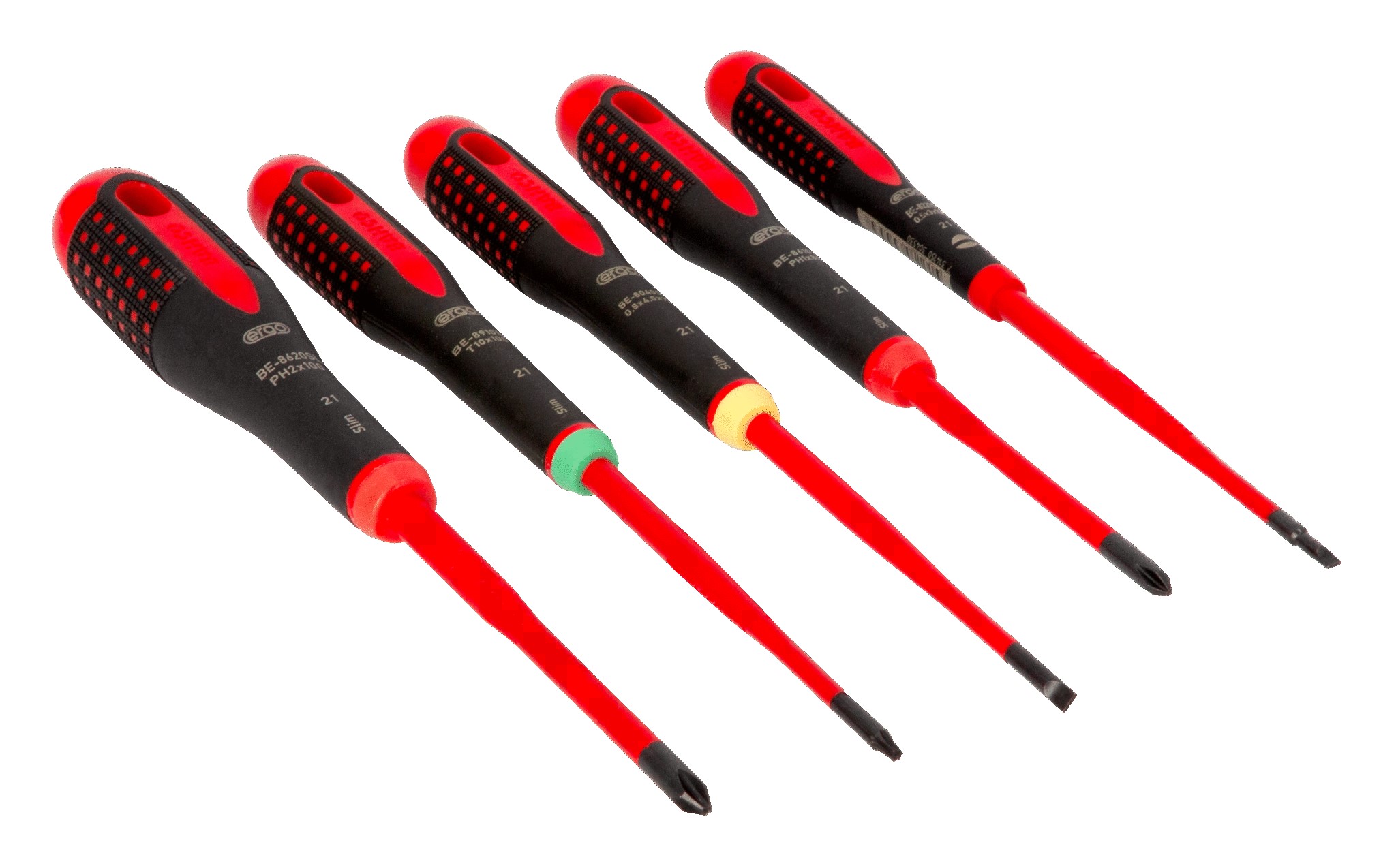 ERGO™ Slim VDE Insulated Slotted, Phillips and Torx® Screwdriver Set with 3-Component Handle - 5 pcs