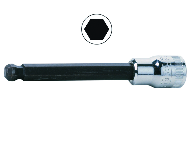Ball hex socket driver 7409BH 8mm 3/8