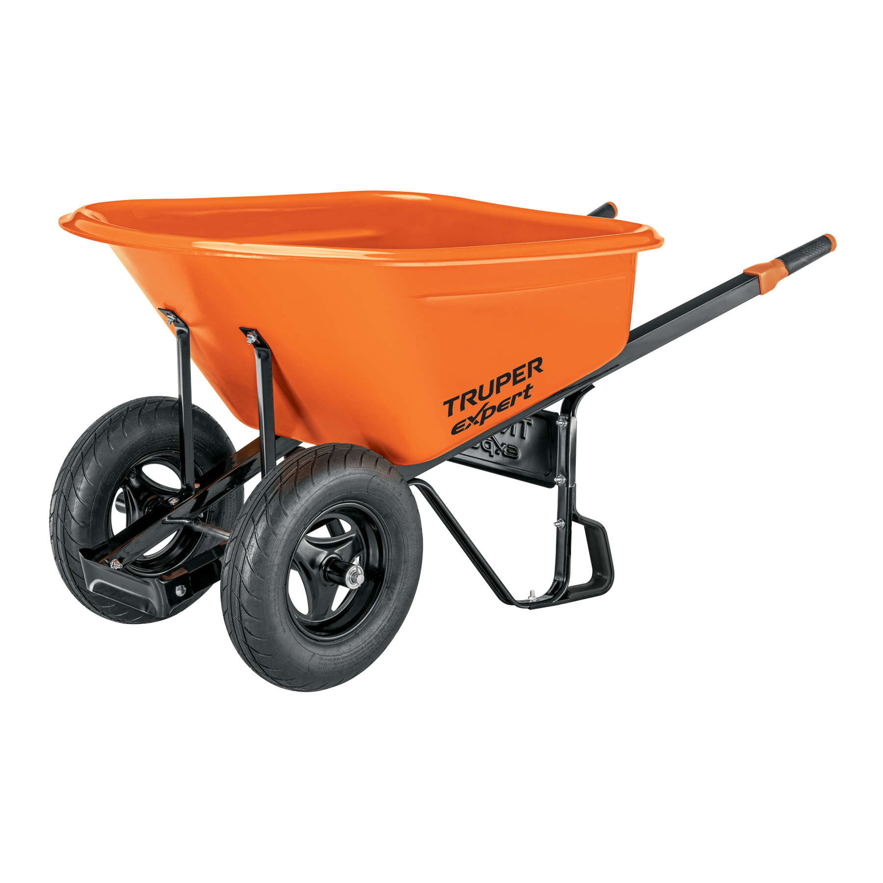 Truper Expert 120L smaga metāla HDPE ķerra ar pneimatiskajiem diviem riteņiem