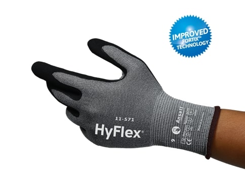 D klases pretiegriezumu aizsargcimdi Ansell HyFlex® 11-571 ESD, 10. izmērs
