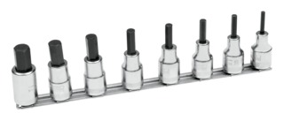 Hexagon socket drivers 7809M set on rail 4-14mm 8 pcs 1/2