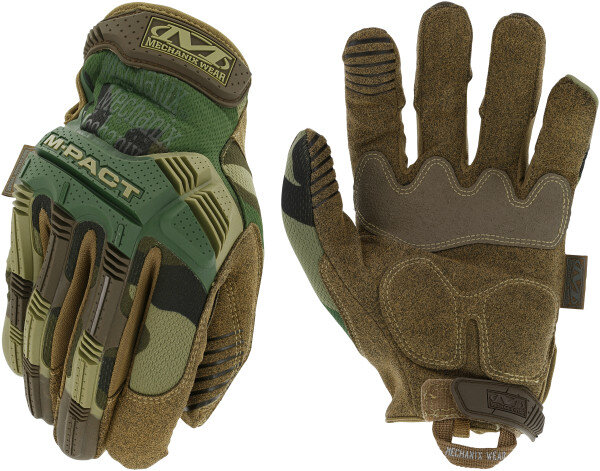 Cimdi M-Pact Woodland Camo kamuflāžas L