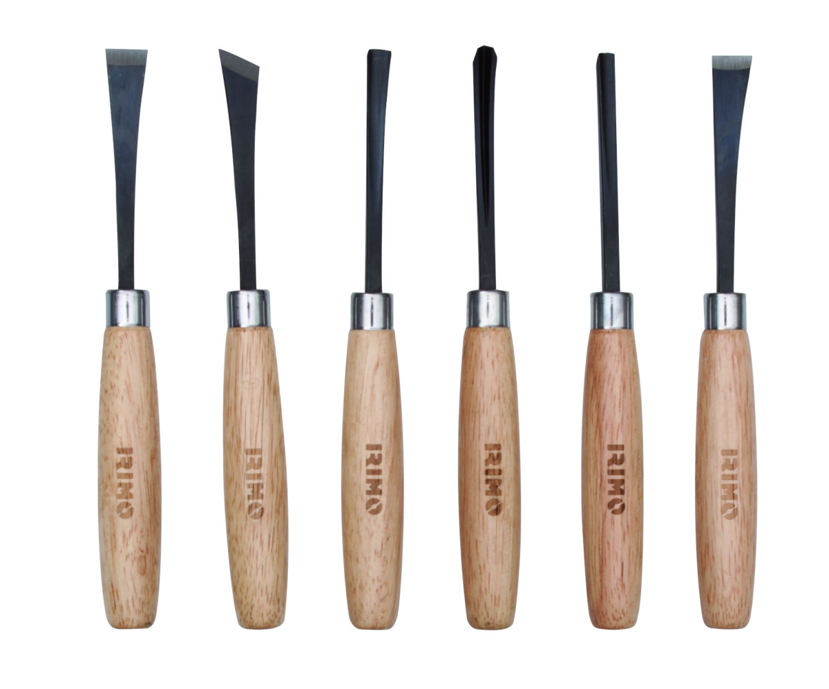 Wood carving chisels set 6 pcs with wooden handle Irimo