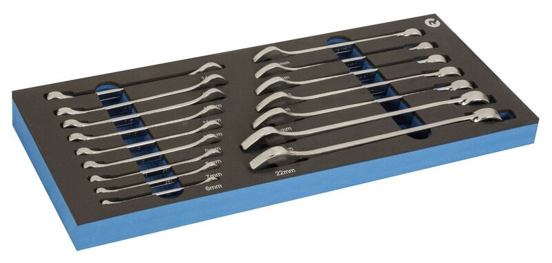 Combination wrench set 16pcs 6-22mm 1/3 foam Irimo
