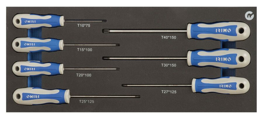 TORX screwdriver set 7pcs T10-T40 1/3 foam Irimo