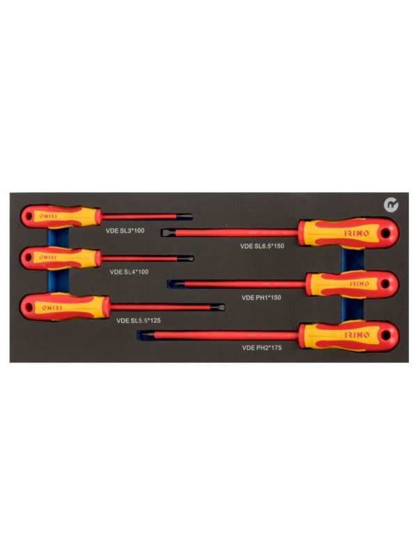 Insulated screwdrivers set 6pcs 1/3 foam Irimo
