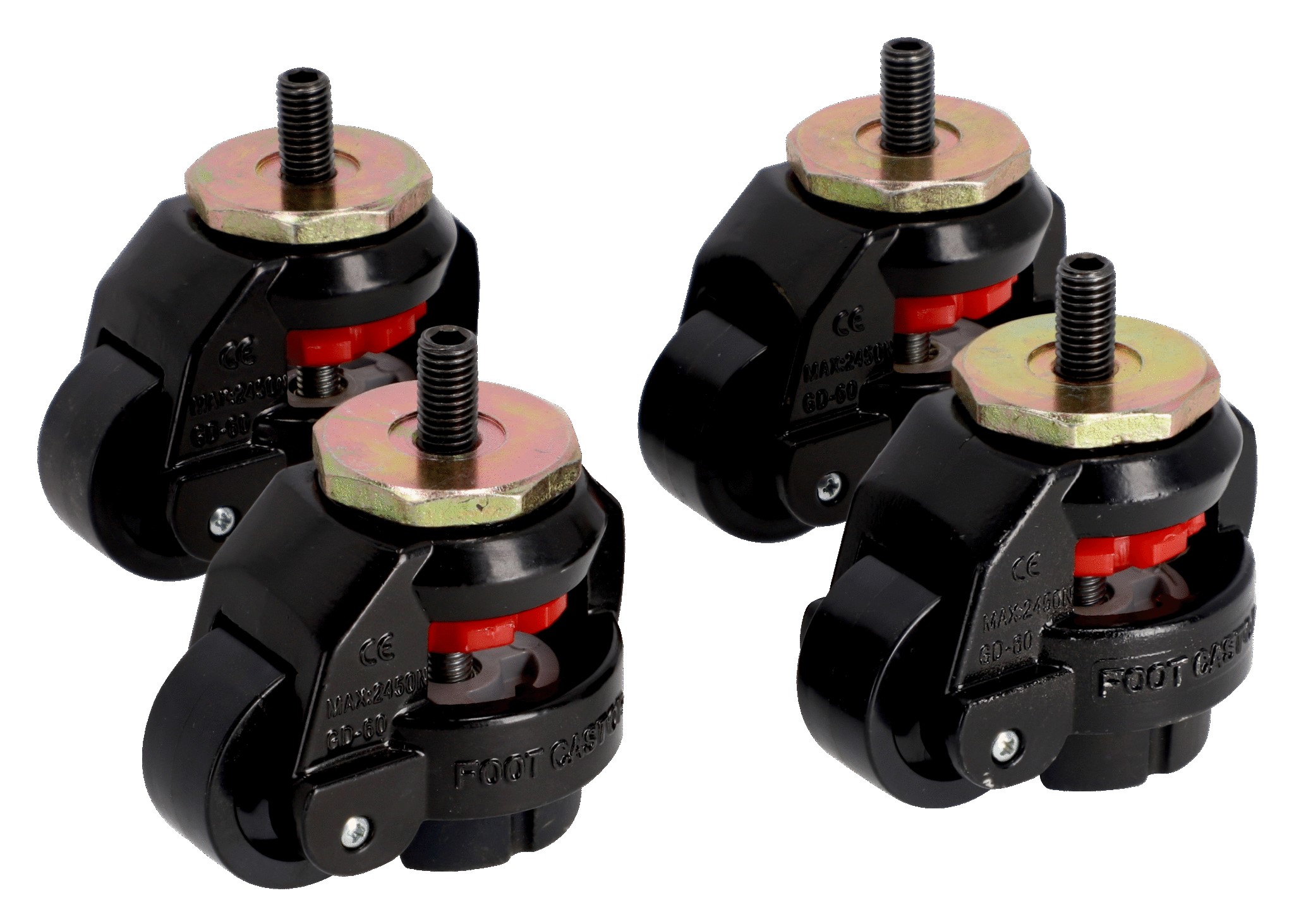 Pack of four wheels for workbench