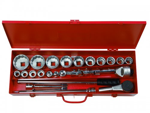 Socket set 19-60mm 24 pcs 3/4