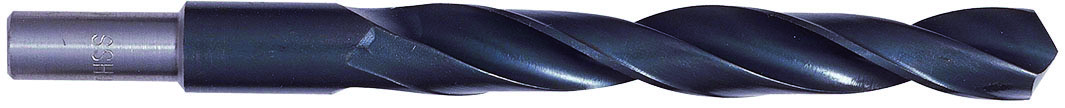 RRS HSS Roll Forged Jobber Length Drill Ø13,00 mm. Reduced shank 12 mm. Point angle 118°.  Steam treated