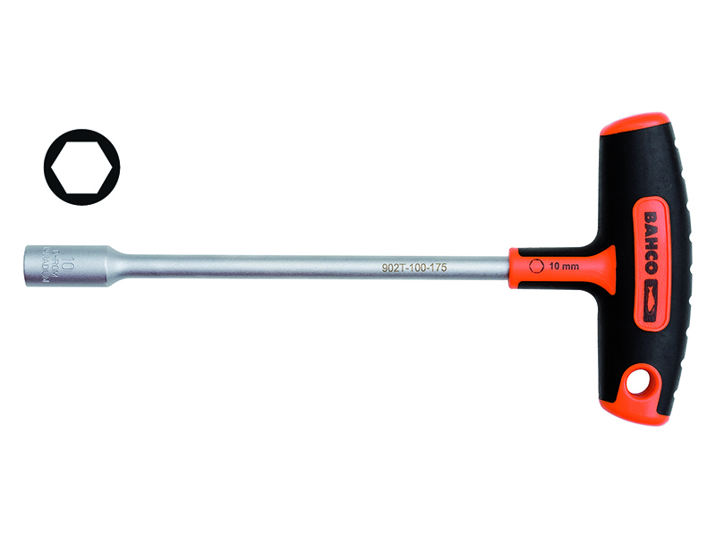 T-handle nut driver 10mm 902T 175mm
