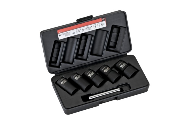 Deep Twist sockets set 6 pcs 17/19/21/22/24mm 1/2
