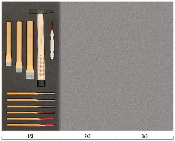 Foam w/ chisels and punches + hammer 1/3 module