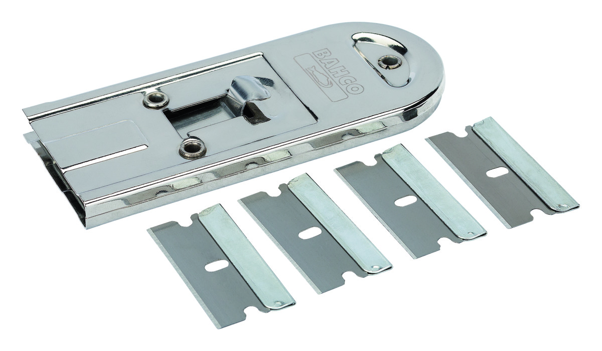 Windows scraper with metallic body + 5 spare blades