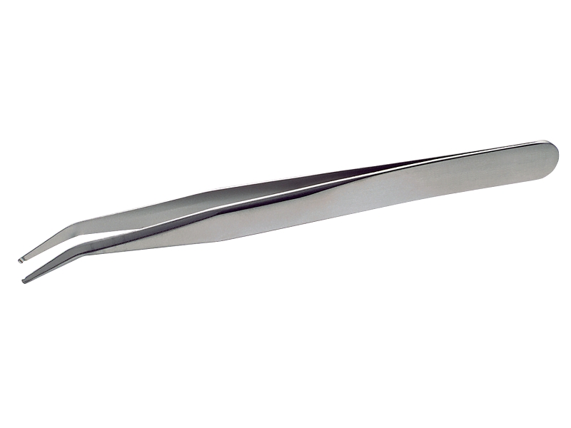 Tweezers with grooved tips at 30° angle for holding and positioning cylindrical devices up to Ø 1 mm 120mm