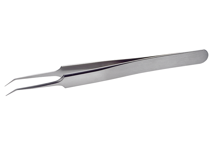 High precision tweezers with extra fine bent tips 110mm 5B-SA (stainless, anti-magnetic, anti-acid)